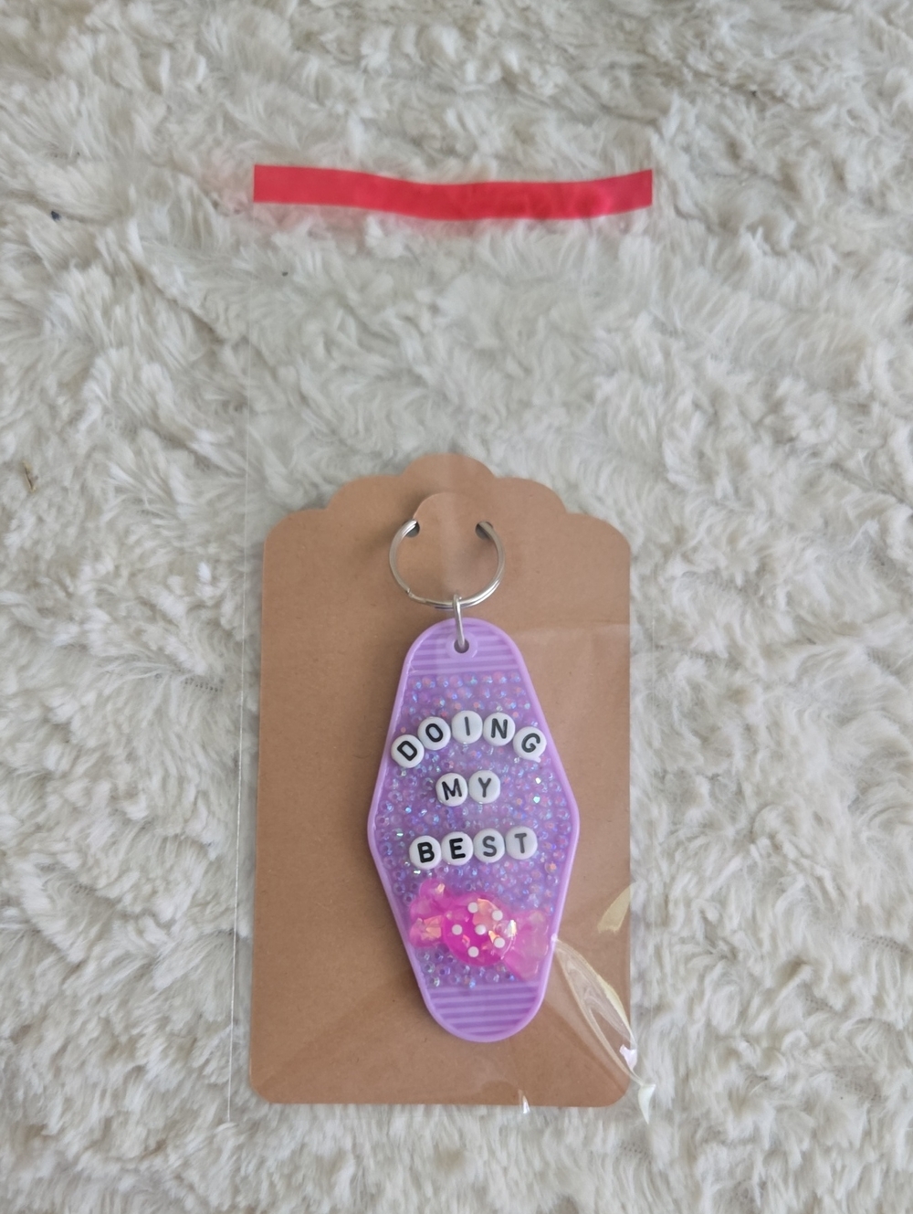 KeyChain Handmade Doing My Best Lavender Keychain Charm - Picture 3 of 4